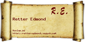 Retter Edmond névjegykártya